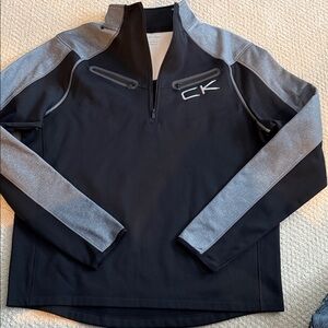 Calvin Klein Men's Zip-Up Sweater in Black and Gray